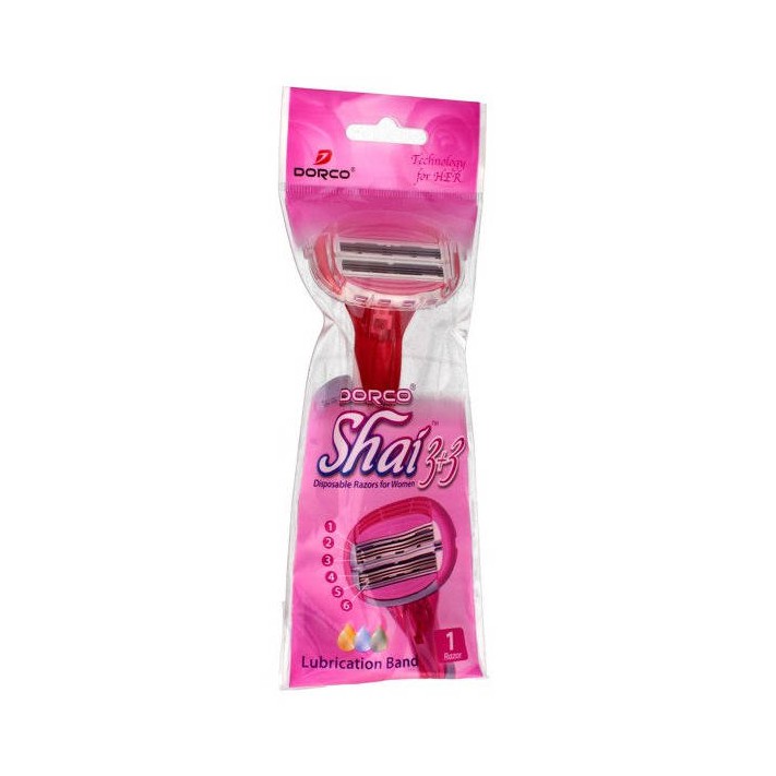DORCO WOMEN SHAI 3+3 Jednorazowa maszynka do golenia dla kobiet, 6-ostrzowa, 1 szt