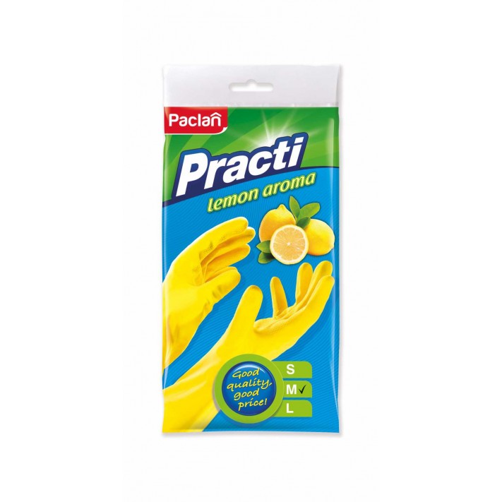 PACLAN Practi Rękawice gumowe zapachowe lemon aroma rozmiar M, 1 para
