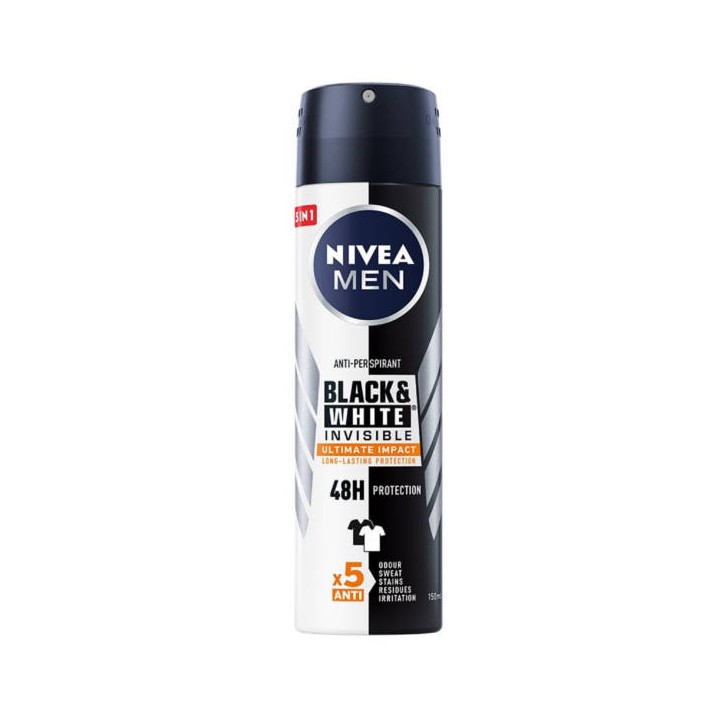 NIVEA MEN Antyperspirant męski w sprayu ULTIMATE IMPACT INVISIBLE, 150 ml