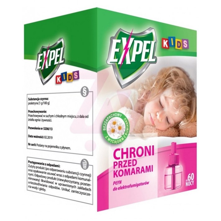 EXPEL Kids płyn do elektrofumigatora na komary dla dzieci 60 nocy