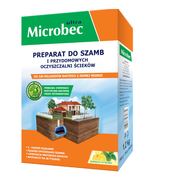 MICROBEC Preparat do szamb i przydomowych oczyszczalni CYTRYNA, 1,2 kg