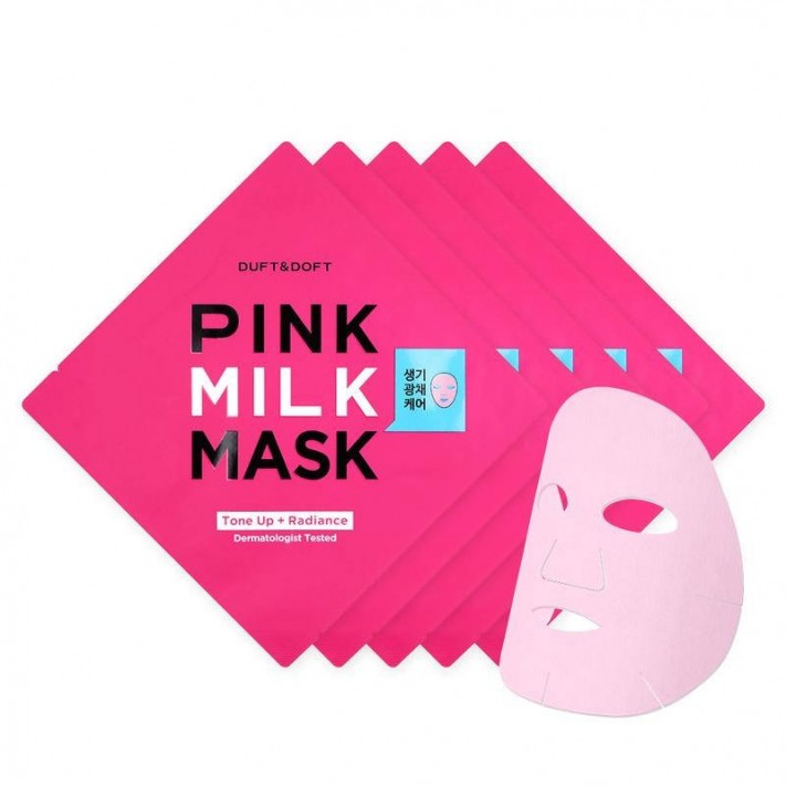 Duft & Doft Rozjaśniająco przeciwzmarszczkowa mleczna maska do twarzy, 5 szt