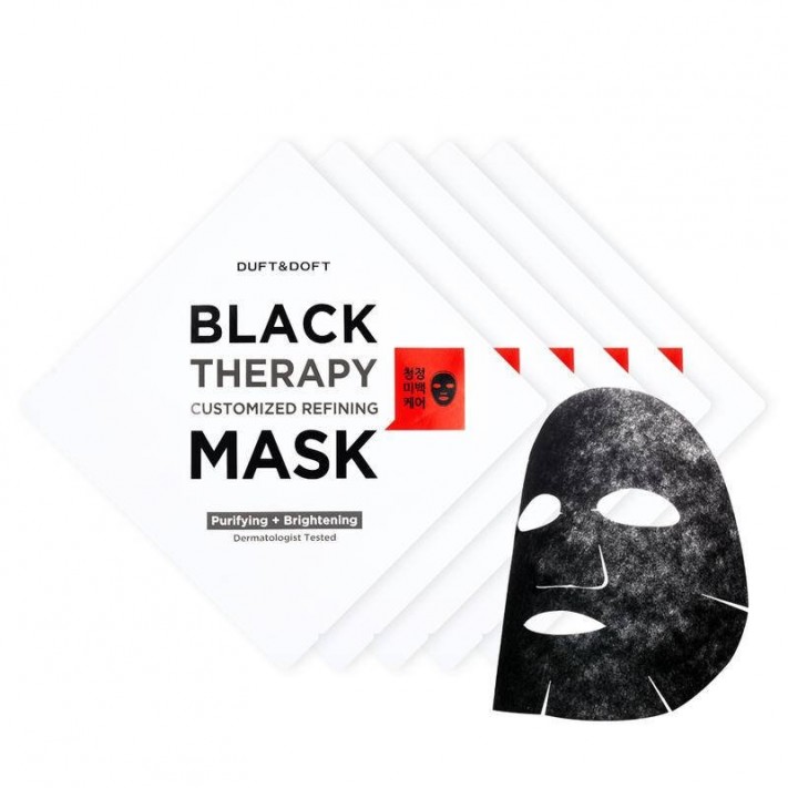 Duft & Doft Oczyszczająca maska do twarzy Black Therapy, 5 szt