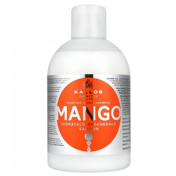 KALLOS Szampon do włosów nawilżający MANGO, 1000 ml 
