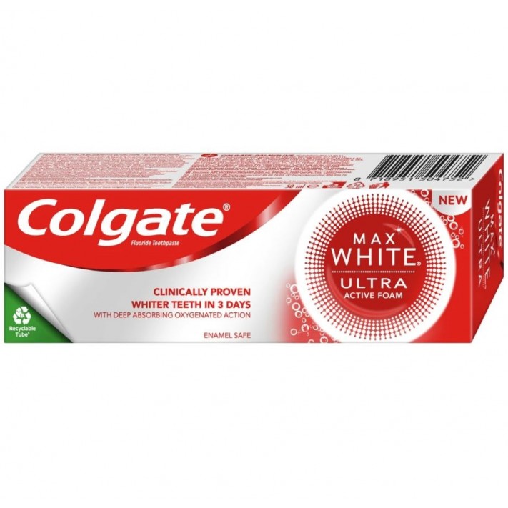 COLGATE MAX WHITE ULTRA Pasta do zębów ACTIVE FOAM, 50 ml 