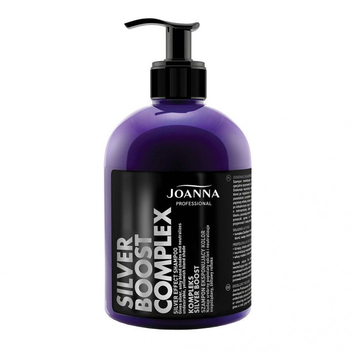 ‌JOANNA PROFESSIONAL Szampon do włosów eksponujący kolor SILVER BOOST COMPLEX, 500 ml