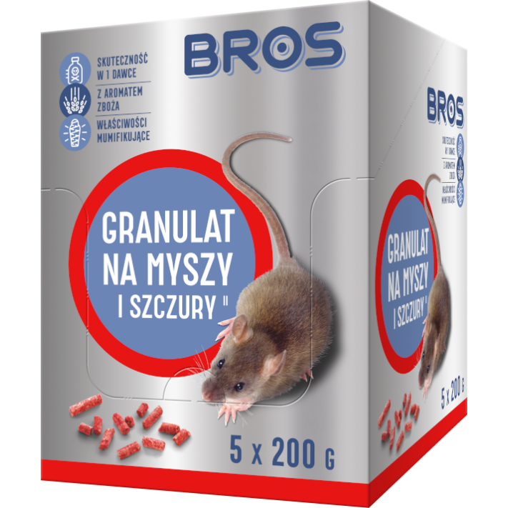 BROS Granulat na myszy, szczury, 1kg