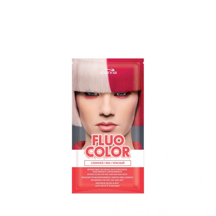 JOANNA FLUO COLOR Szamponetka koloryzująca do włosów CZERWIEŃ, 35 g