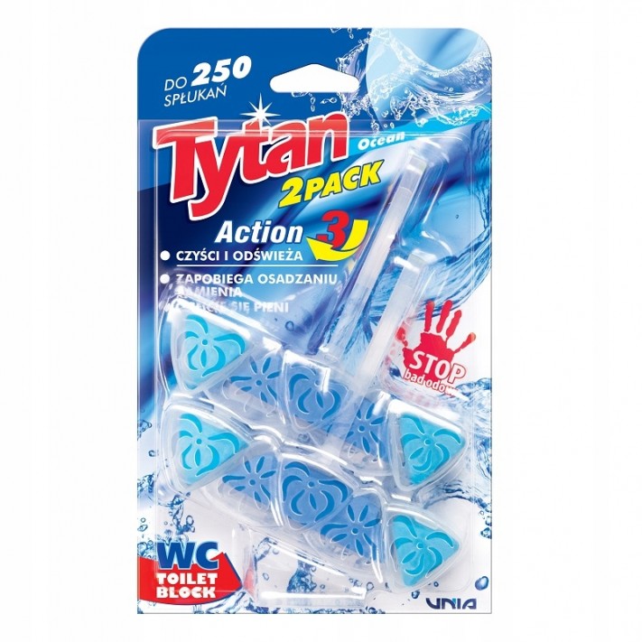 TYTAN ACTION 3 Zawieszka do toalety MORSKA, 2x40 g