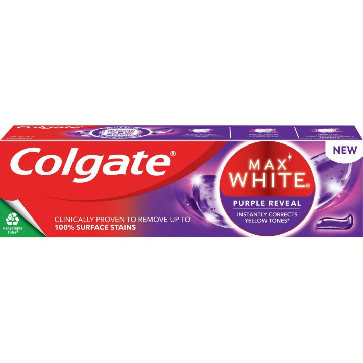 COLGATE MAX WHITE Pasta do zębów WYBIELAJĄCA PURPLE REVEAL, 75 ml