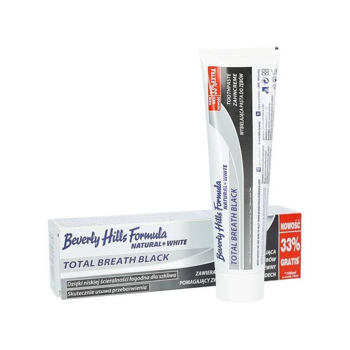 BEVERLY HILLS Wybielająca pasta do zębów TOTAL BREATH BLACK, 100 ml