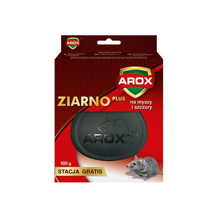 AROX ZIARNO PLUS Przynęta na myszy i szczury + stacja deratyzacyjna, 100 g