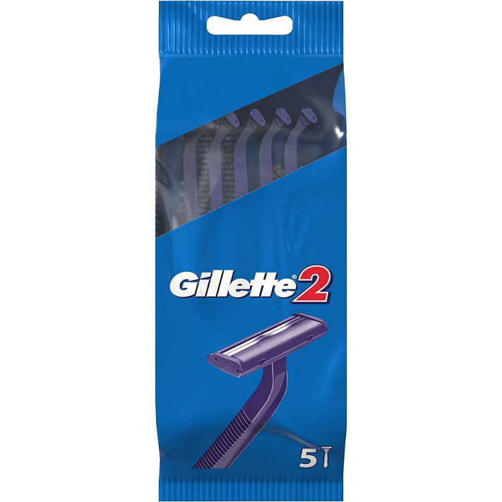 GILLETTE 2 Jednorazowa maszynka do golenia dla mężczyzn, 5 szt