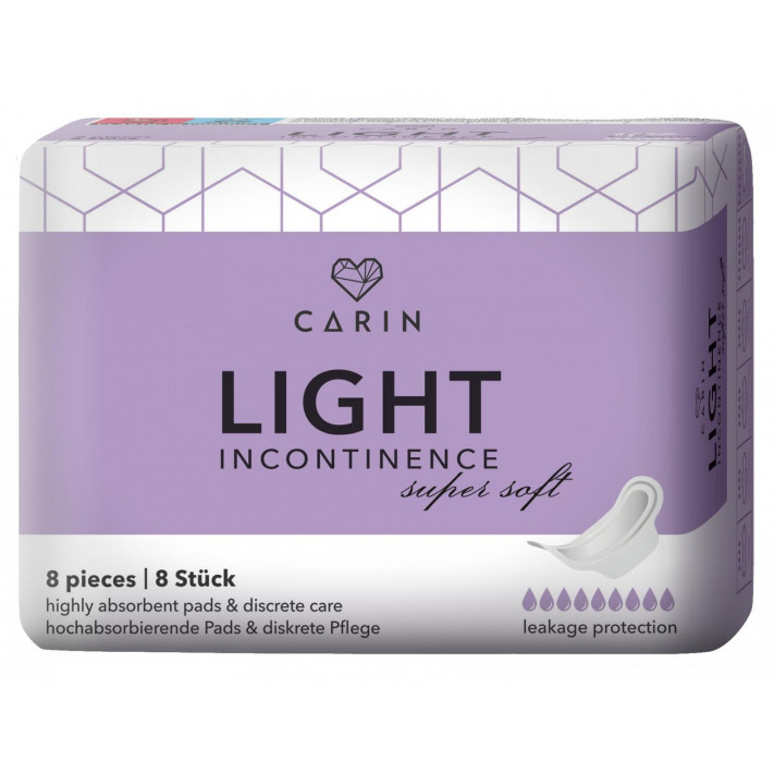 CARIN Podpaski higieniczne na nietrzymanie moczu LIGHT INCONTINENCE, 8 szt