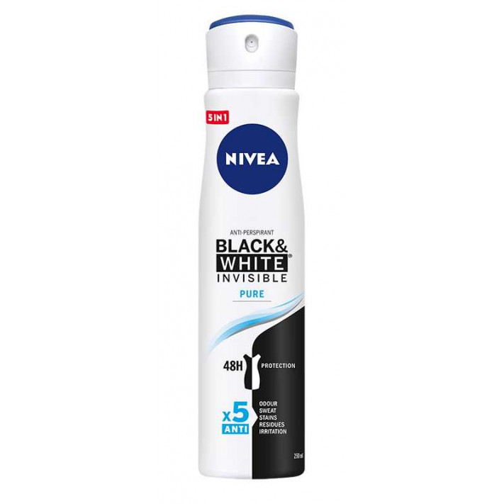 NIVEA Antyperspirant damski w sprayu BLACK&WHITE INVISIBLE PURE, 250 ml