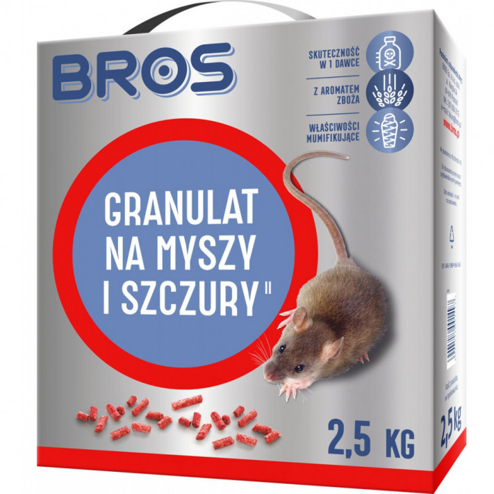 BROS Granulat na myszy i szczury, 2,5kg 