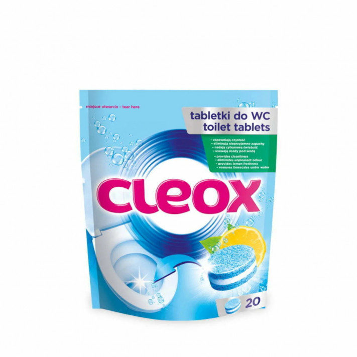 CLEOX Tabletki do czyszczenia WC CYTRYNA-MIĘTA, 20 x 25 g
