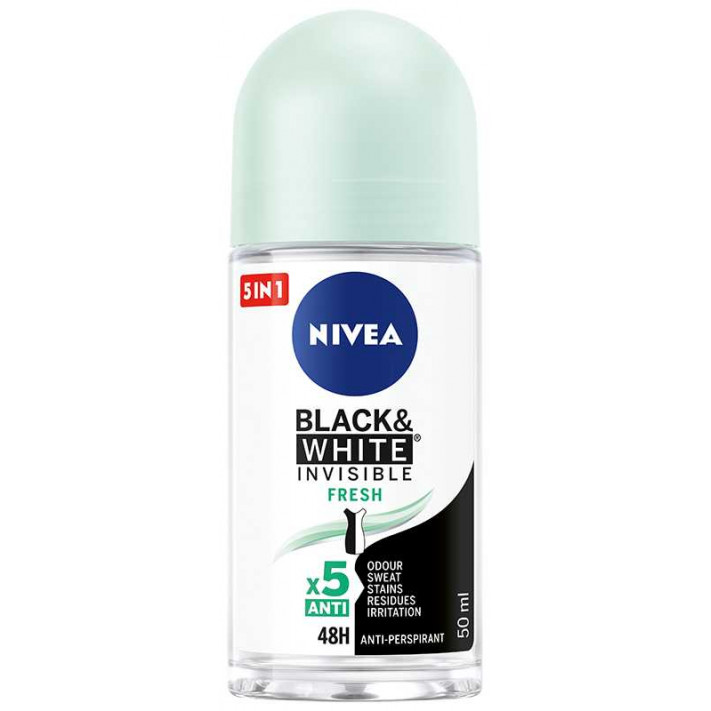 NIVEA Antyperspirant damski w kulce BLACK & WHITE INVISIBLE FRESH,50 ml