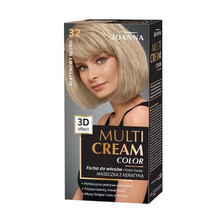 JOANNA MULTI CREAM COLOR Farba do włosów 32 PLATYNOWY BLOND