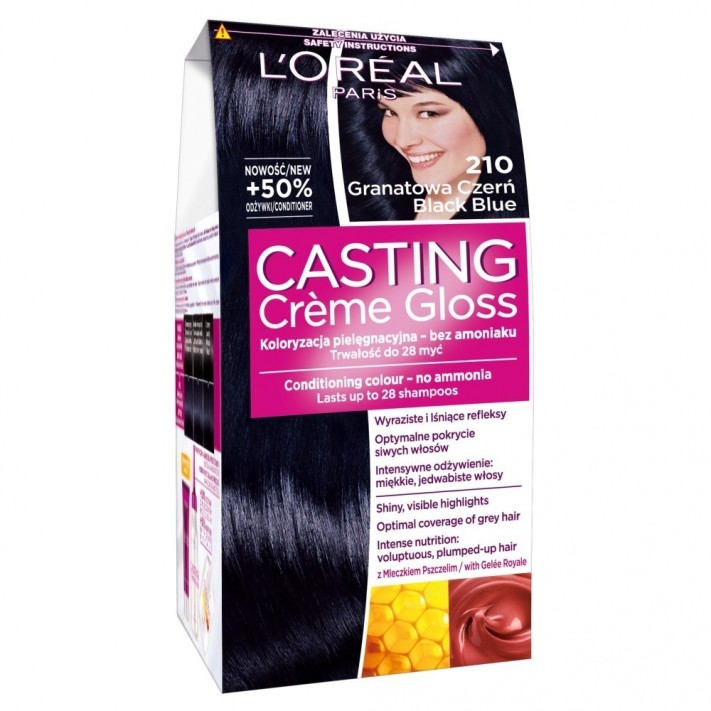 L'OREAL CASTING CREME GLOSS Farba do włosów 210 GRANATOWA CZERŃ