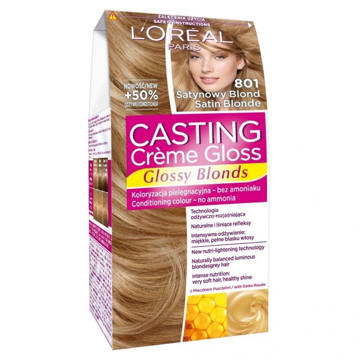 L'OREAL CASTING CREME GLOSS Farba do włosów 801 SATYNOWY BLOND