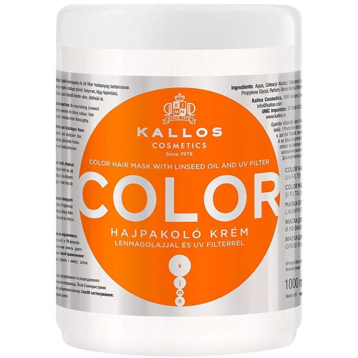KALLOS Maska do włosów farbowanych COLOR, 1000 ml